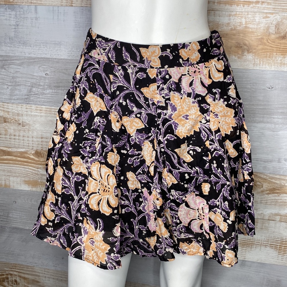 Free People Floral End of The Island Godet Skirt Size 2